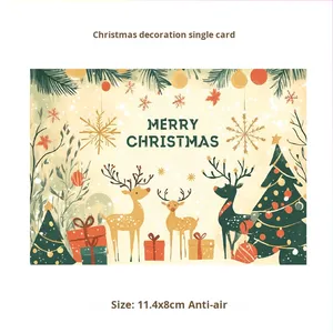 Phiên bản Tiếng Anh nhỏ 'cảm ơn' phước lành bìa cứng bìa giấy tráng giấy viết tay thiệp chúc mừng giáng sinh gấp tờ rơi - Product Image 6