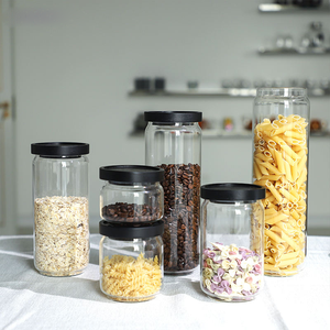 Contenedor de Almacenamiento Multifuncional de Estilo Moderno y Sencillo para Mostrador, Despensa, Cocina, Frascos de Vidrio con Tapa de Madera - Product Image 3