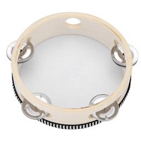 Wholesale Hand Held Birch Tambourine Drum 6 Inch Metal Jingles Bell Percussion Gift Musical Educational Drum Instrument for Kids