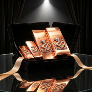 แท่งทองแดงลายนูนมังกรบริสุทธิ์ สำหรับการลงทุนและงานฝีมือ - Product Image 1