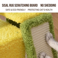 Arbre à chat en forme de tournesol en gros avec poteau à gratter en sisal et niche fermée pour chats d'intérieur et chatons, emballage carton