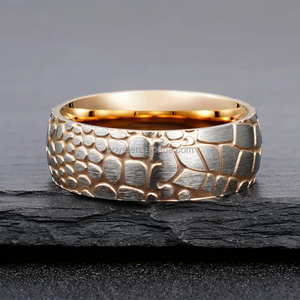 POYA Confortable Minimaliste En Acier Inoxydable Anneau Plaque Or Rose Or Hommes Femmes Fêtes D'anniversaire Festivals Vacances En Gros - Product Image 1