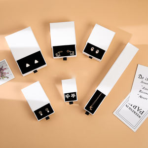 Boîte à bijoux en carton avec logo personnalisé, vente en gros, avec éponge pour boucles d'oreilles, bagues, colliers et bracelets - Product Image 6