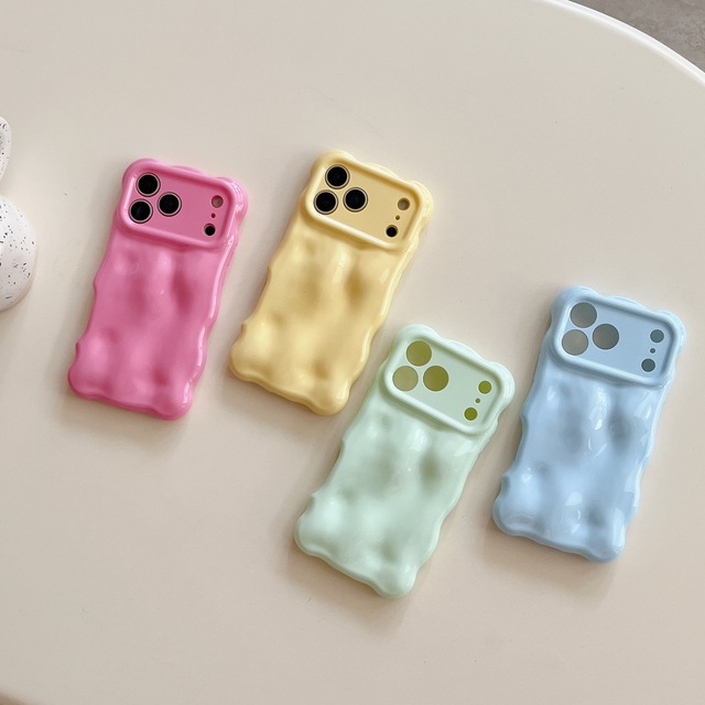 Colorful Grid Wave Bubble Pattern Soft TPU Mobile Phone Case Cover for iPhone 17 Air 16 Plus 15 14 13 12 11 Pro Max
