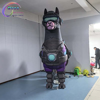 Decoración Inflable de Alpaca de 3 Metros, Estilo Tecnológico, para Actividades de Zoológico