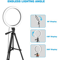 Anneau lumineux LED 12 ", avec trépied et support de téléphone portable, lumière réglable, pour Selfie, vidéo YouTube, maquillage en direct, beauté