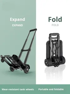 Chariot à bagages pliable en alliage d'aluminium portable pour un usage domestique, léger pour les courses et la livraison - Product Image 6