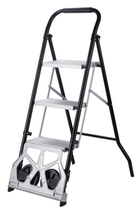 รถเข็นบันไดพับได้อเนกประสงค์ อลูมิเนียมแบบพกพา 3 ขั้น สำหรับคลังสินค้า - Product Image 6
