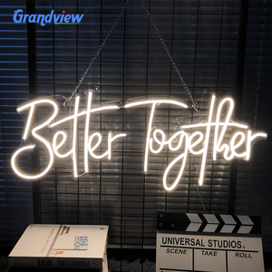 Enseigne néon <span class=keywords><strong>LED</strong></span> acrylique personnalisée « Better Together » pour mariage, chambre, fête d'anniversaire, bar – Décoration lumineuse <span class=keywords><strong>LED</strong></span> néon flexible - Product Image 2