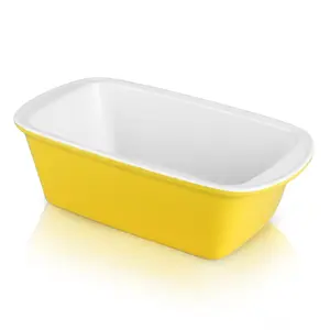Loaf Pan Square Ceramic Bread baking Pan With Two Handle Color Dish For Kitchen Home Baking