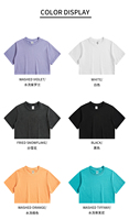 T-shirt court sexy personnalisé avec logo pour femme, décontracté, d'été, pour le sport et la danse, ample, à manches courtes, motif uni, en laine peignée