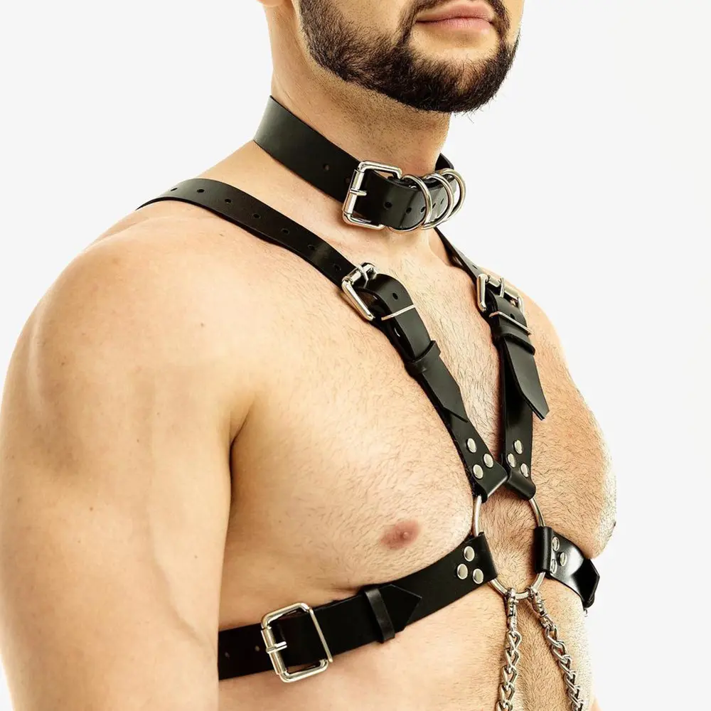 Nouveau réglable Gay corps Bondage harnais sangle fétiche hommes sexuel poitrine Faux cuir harnais ceintures Gay vêtements pour adulte