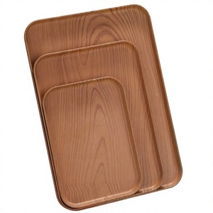 Bandeja Rectangular de Madera Natural, Bandeja de Madera Rústica Hecha a Mano para Cocina, Comedor, Mesa de Centro, Restaurante - Product Image 1