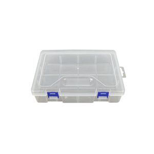 Transparent Rectangular Plastic Storage <b>Box</b> With Dividers For Electronics Components And Tools Organizing Desktop Accessory Case - Product Image 5