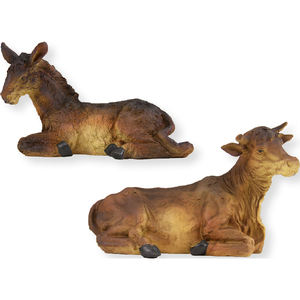Figuras de Natividad de Buey y Burro, Juego de 2 Piezas, 13.5 cm de Altura, Compatible con Figuras de 25-30 cm, Figura y Juguete Navideño (9006935000719) - Product Image 1