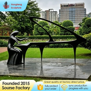 Escultura de Bronce Fundido Retro de los Años <span class=keywords><strong>80</strong></span> y <span class=keywords><strong>90</strong></span>, Personalizada Directamente de Fábrica, Resistente a los Rayos UV, Figuras Musicales Abstractas, Estatua Artística - Product Image 6