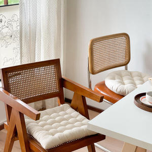 Innermor Japanese-Style Simple Plain Color Square Cushion Tatami <strong>Futon</strong> Solid Pattern Worship Dining Chair Home Can Be Tied Chair
