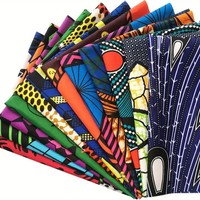 Tissu Africain Ankara Imprimé Cire Tissé Polyester Couleurs Mixtes Patchwork Fait Main DIY