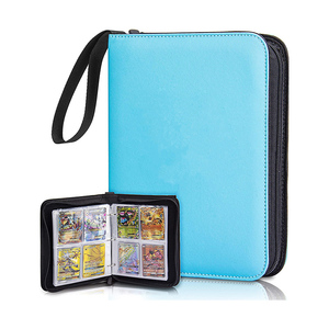 Custom Selectable Printing Game Card Binder 4 Pocket Card Sleeves Pu Leather Card Folder For Pokemon