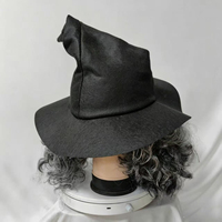 Maschera Spaventosa da Strega con Cappello e Parrucca, Costume da Vecchia Donna in Lattice per Halloween, Accessori per Cosplay Horror