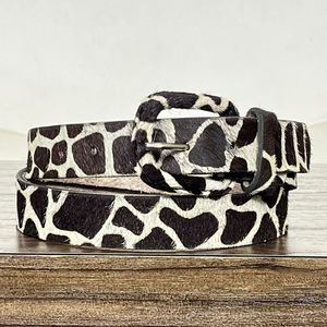 Cheveux fabriqués à la main sur peau imprimé Animal Western femmes ceinture à la main 100% cuir véritable Style Boho fourrure couverture boucle ceinture pour jean - Product Image 4