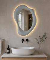 Meuble-lavabo mural de salle de bain avec miroir LED, double vasque, armoire de rangement, ensemble combiné en MDF étanche, vente en gros directe usine