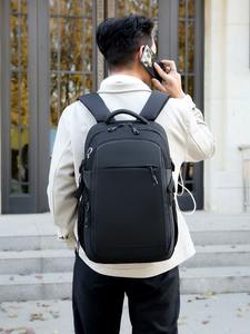 Sac à dos d'affaires pour homme personnalisé de 15,6 pouces avec logo personnalisé, imperméable, en Oxford et en PU, sac à dos pour ordinateur portable de voyage - Product Image 6