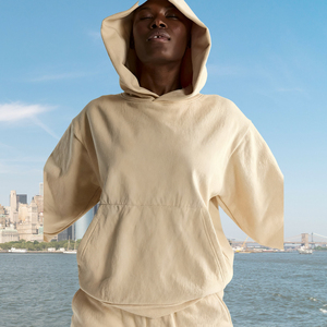 Sweats à capuche personnalisés du fabricant OEM, pull lavé avec logo, brodé pour impression bouffante, recadrée, body surdimensionné, adapté au streetwear - Product Image 5