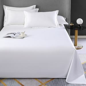 Collection d'hôtels modernes cinq étoiles draps <span class=keywords><strong>de</strong></span> lit Queen Size blanc pur <span class=keywords><strong>parure</strong></span> <span class=keywords><strong>de</strong></span> lit en lin tissé en coton neige avec <span class=keywords><strong>drap</strong></span>-housse plat - Product Image 2