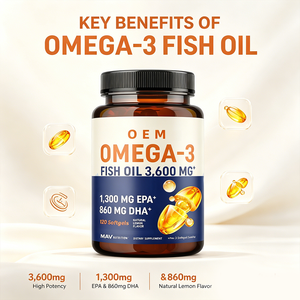 น้ำมันปลาโอเมก้า 3 ความเข้มข้นสามเท่า 1300 มก. EPA 860 มก. DHA กรดไขมันจำเป็นที่ดีที่สุด น้ำมันปลาคุณภาพพรีเมียมจากปลาจับจากธรรมชาติ ไม่ทำให้แหวะท้อง - Product Image 2