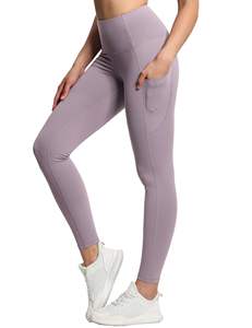 Supporto campione personalizza etichetta gambali solidi con tasca comodi <span class=keywords><strong>Leggings</strong></span> Yoga senza soluzione di continuità - Product Image 6