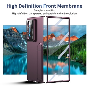 Étui de téléphone portable mat tendance pour Samsung Z Fold 8 7 6 5 4 3 avec support à bande, protection d'écran avant, coque rigide antichoc - Product Image 3