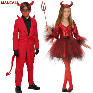 2024 nouveau Halloween jeu de rôle costume <span class=keywords><strong>rouge</strong></span> diable Costume pour enfants garçon costume <span class=keywords><strong>rouge</strong></span> diable Costume pour enfants garçon filles diable Costume - Product Image 1