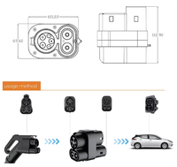 Nouveau chargeur rapide JET DC 250KW avec prise CCS1 vers adaptateur EV CCS2, convertisseur combiné AC+DC pour rénovation/mise à niveau