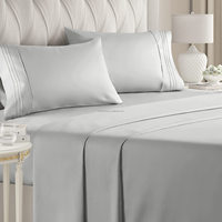 Parure de lit 6 pièces de luxe, plissée, motif flèche, haute qualité, 100% microfibre brossée douce 90 g/m², fraîche et respirante - Grand lit