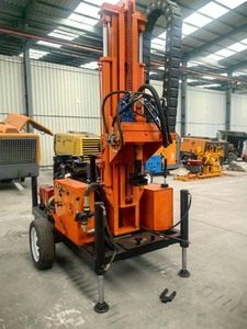 Foreuse de puits d'eau portable sur roues tractée KY200 avec pompe 220V, profondeur max. 200m, capacité de forage double usage, conçue pour les applications industrielles - Product Image 5