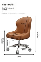 Chaise de bureau sans accoudoirs, chaise d'étude réglable en hauteur, pivotante, en cuir, pour salle de conférence