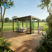 Pergola Bioclimatique Motorisée en Aluminium Style Antique Sweet Home avec Toit Rétractable et Stores Latéraux à Lames Orientables, Système de Canopée Étanche