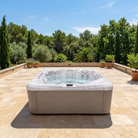 Baignoire Spa Moderne Écologique avec 2 Chaises Longues pour Bain Relaxant et Massage, pour 2 Personnes