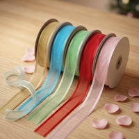 Ruban en satin et organza pour loisirs créatifs, bobines de ruban de fleuriste de qualité supérieure pour boîtes cadeaux et décorations de fêtes