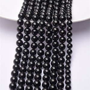UJBOX Vente en gros de perles de <span class=keywords><strong>tourmaline</strong></span> <span class=keywords><strong>noire</strong></span> naturelle, perles rondes de cristal de guérison pour la fabrication de bijoux, protection Feng Shui, approvisionnement en vrac - Product Image 1