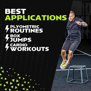 Ensemble de plateformes de saut pliométriques antidérapantes en acier de qualité supérieure pour la remise en forme, la gym à domicile et l'entraînement de force - Product Image 2