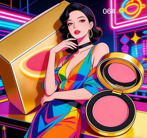 Rubor de Maquillaje de Alta Calidad de Marcas Populares, Rubor en Polvo Vegano Pigmentado con Brillo Rosa, Paleta de Rubor Vegano Sedoso - Product Image 3