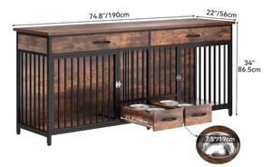 New Design Wooden <strong>Dog</strong> Kennel <strong>Furniture</strong> Indoor Heavy Duty <strong>Dog</strong> <strong>Crate</strong> with Drawers TV Stand 2 Room Divider for 2 Medium Large <strong>Dogs</strong> - Product Image 2