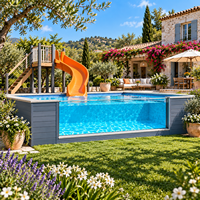 Toboggan aquatique en fibre de verre pas cher avec échelle en acier inoxydable, toboggan aquatique pour enfants, toboggan de jardin, toboggan de parc, toboggan de piscine