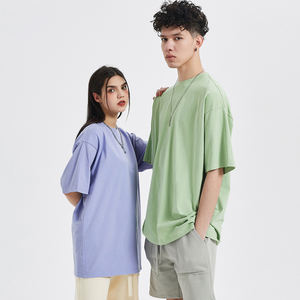 Haute qualité poids lourd 230gsm 100% coton coupe régulière personnalisé uni tricoté grande taille t-shirt pour hommes - Product Image 4