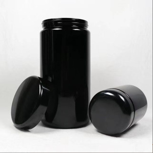 Fournisseur d'usine, échantillons en stock disponibles, pots en verre UV noirs de 100 ml, 200 ml, 300 ml, violet foncé, étiquettes personnalisées, avec couvercles en bakélite - Product Image 4