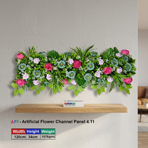 <b>Artificial</b> <b>Flower</b> Factory Verdant Vista Jewel-Toned Peony Tropical Fern Channel Panel Teal Magenta Garden Row 120cm Plastic - Product Image 2