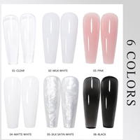 ZRKGEL Kit de 6 Couleurs de Gel UV 3D Antiadhésif pour Extension d'Ongles, Sculpture et Moulage Floral, Gel de Construction Solide pour Nail Art
