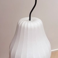 Lampe de sol en tissu LED de style asiatique en forme de poire pour salon